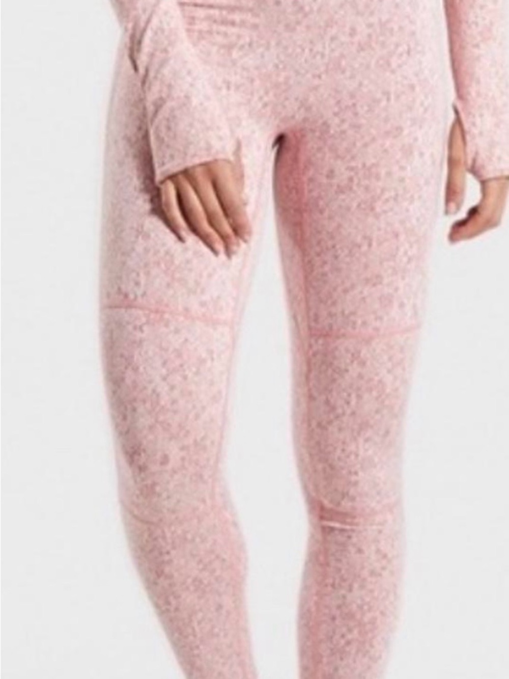 Gymshark Dusky Pink Marl Fleur Textured Compression Leggings Women's Size Medium
